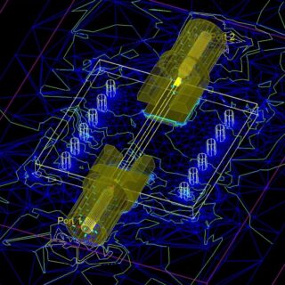 The performance of edge-launch microwave connectors depends on their physical design and can vary wildly between manufacturer. A well-matched connector providing a low-reflection transition from coax to planar is crucial for high performance microwave and millimeter-wave PCB designs. This will result in low VSWR and return loss.
 
Here we have two end-launch connectors mated to a PCB and electromagnetically simulated at 2GHz. The simulation shows the fields as the signal propagates through the PCB. We are also able to visualize if the test board is behaving as expected.
 
EM simulations enable the designer to choose the appropriate connector design and PCB elements (trace widths, clearances, via density and placement) for high-performance, low VSWR connectivity.
 
#connectors #impedance #PCB #rfsystems #rfic #mmic #rfengineering #rf #microwave #technology #microstrip #engineering #design #circuitdesign #circuits #em #electromagnetics #waves